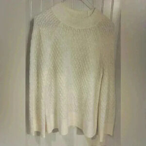 LOFT Sweater Size Small Women's Cream Ivory Stretchy Flare Sleeve